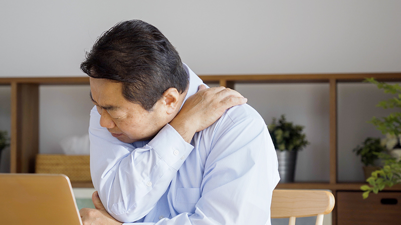 Man with shoulder pain.